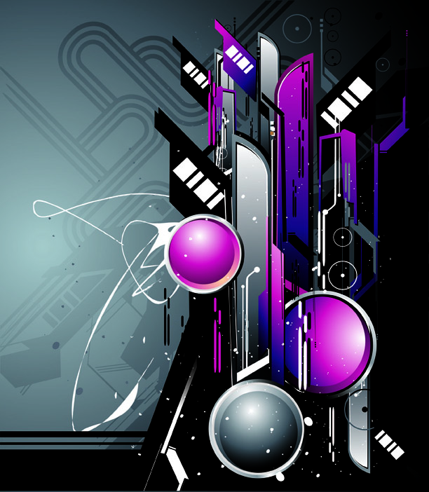 free vector The Trend of Dynamic Science and Technology Theme Vector Graphic 3